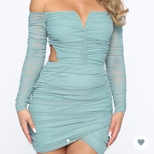 Fashion nova ruched dress NEW